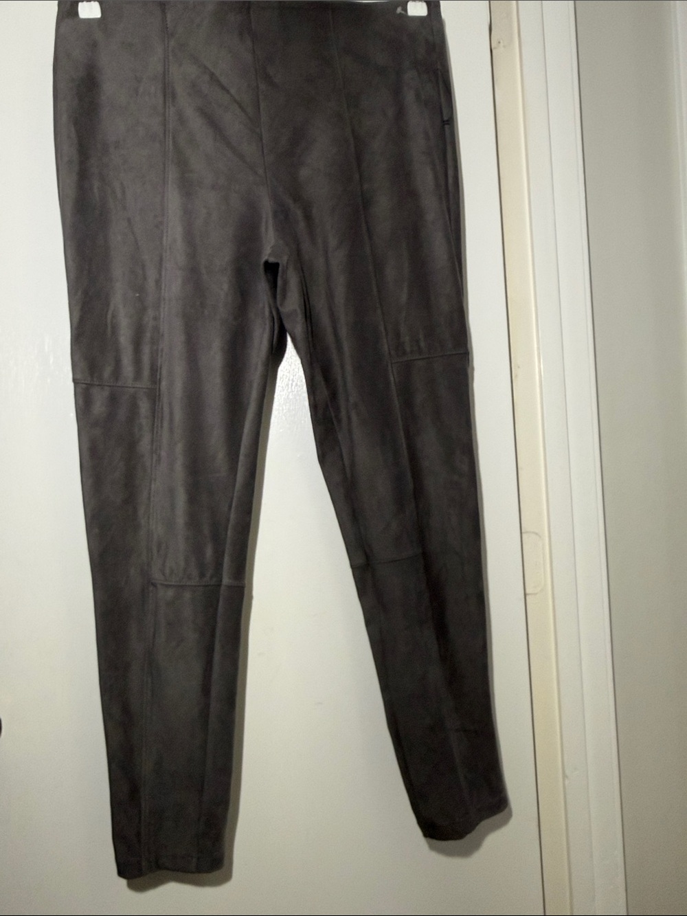 Worthington Dark Gray Suedette Slim Leg Pants